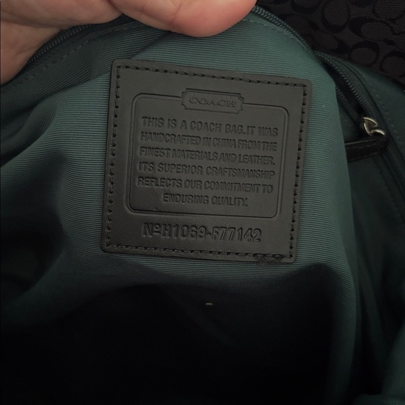 Gently Loved Coach Black Canvas and Leather Tote Bag - Picture 7 of 16